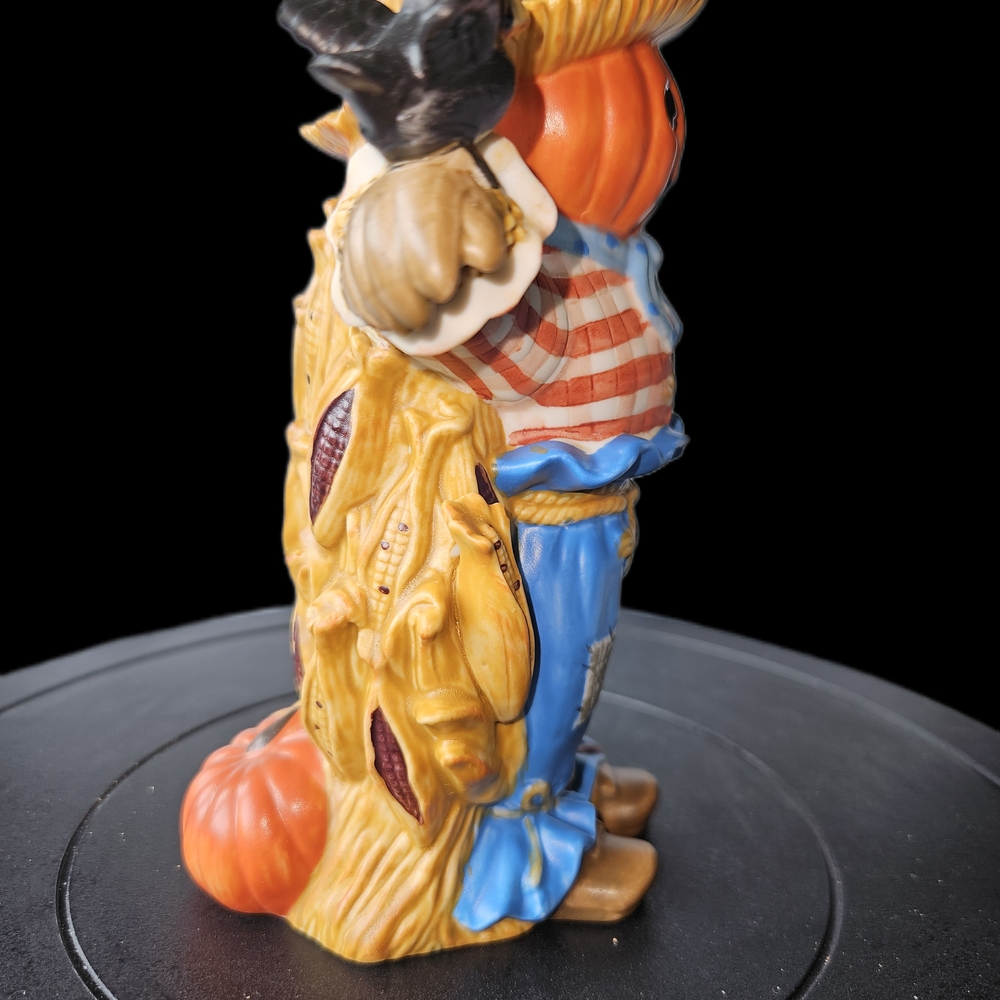 PartyLite Festive Scarecrow Figurine - Orange, Blue, and Green - Picture 2 of 5